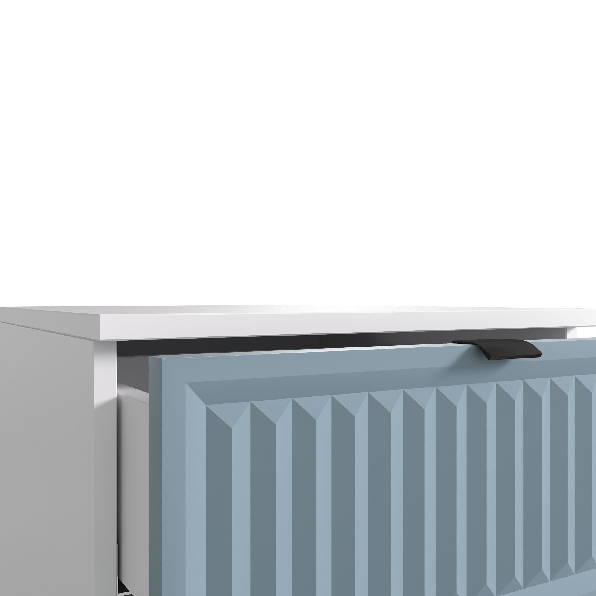Комод Окленд ,Белый/синий  